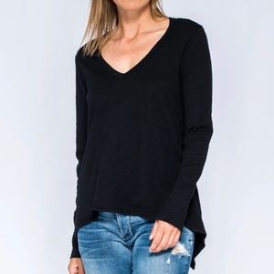 Women's WILT Sexy Deep V-Neck L/S Tee Black Size L